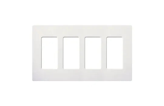 Claro 4-Gang Screwless Wallplate - White CW-4-WH