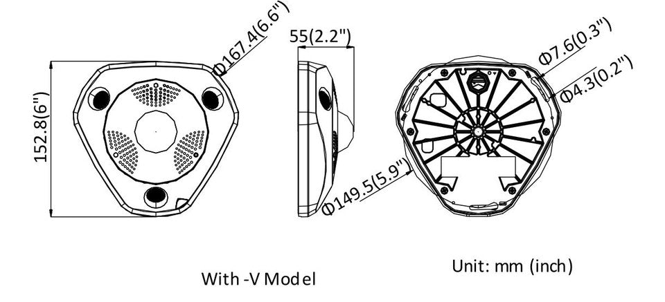 6MP Network Fisheye Panoramic 180/360° Indoor Camera, IP67, IK10 - 1.27mm Lens