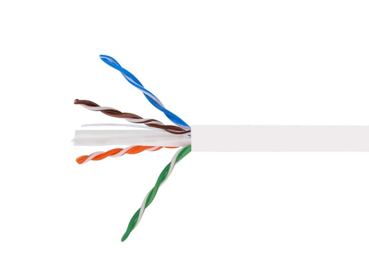 Cat5E 350 MHz 24 Awg Solid CMR 1000' Box - White