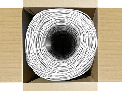 Cat6 550 MHz 23 Awg Solid CMR 1000' Box - White