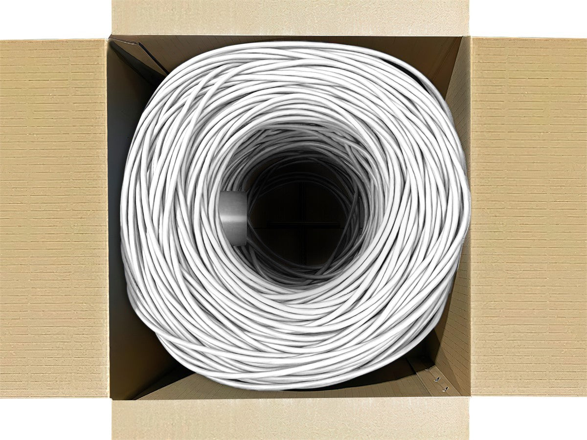 Cat5E 350 MHz 24 Awg Solid CMR 1000' Box - White
