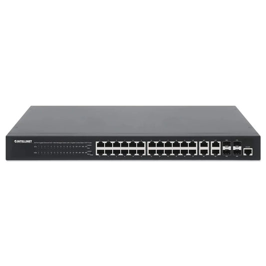 Intellinet 24-Port Gigabit Ethernet PoE+ Web-Managed Switch with 4 Gigabit Combo Base-T/SFP Ports