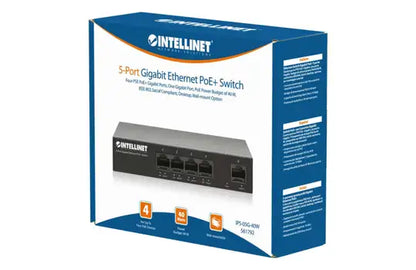 Intellinet 5-Port Gigabit Ethernet PoE+ Switch