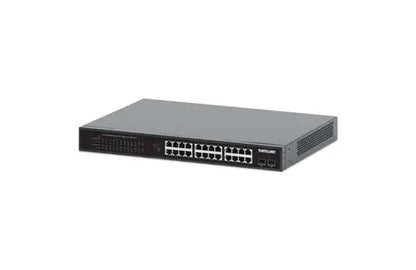 Intellinet 24-Port Gigabit Ethernet PoE+ Switch w/ 2 SFP Ports