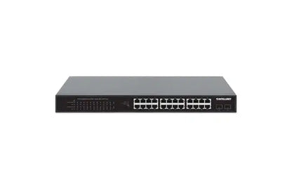 Intellinet 24-Port Gigabit Ethernet PoE+ Switch w/ 2 SFP Ports
