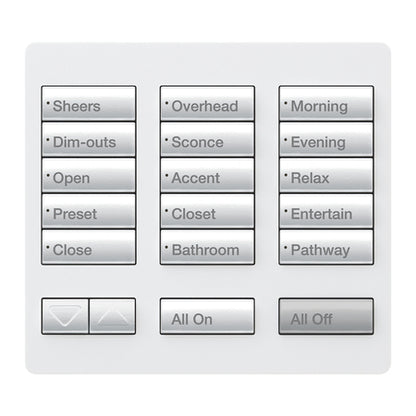 Lutron RadioRA 2 Tabletop Designer Keypad with Raise and Lower, All On and All Off LUT-RR-T15RL-SW