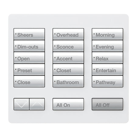Lutron RadioRA 2 Tabletop Designer Keypad with Raise and Lower, All On and All Off LUT-RR-T15RL-SW