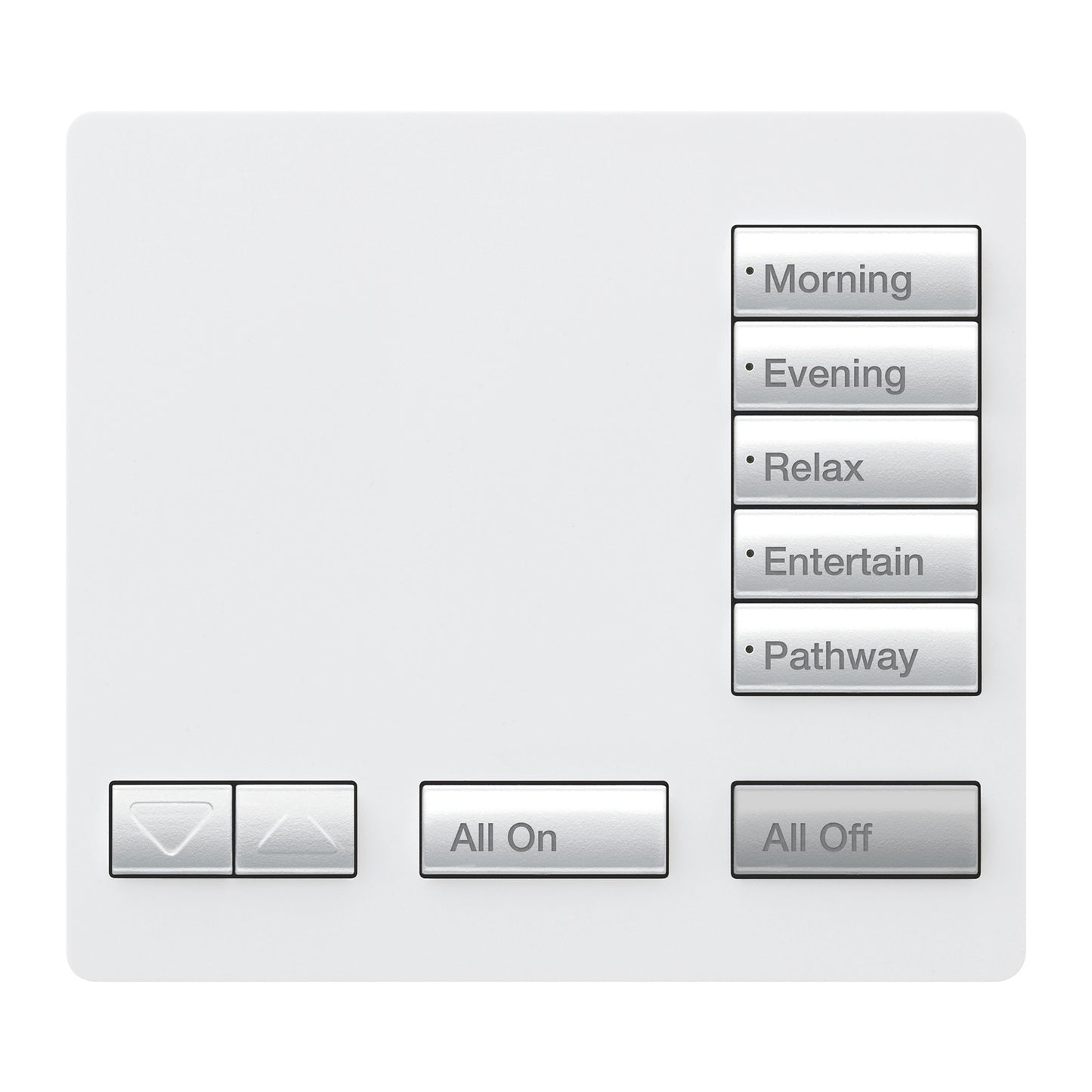 Lutron RadioRA 2 Tabletop Designer Keypad with Raise and Lower, All On and All Off LUT-RR-T5RL-SW