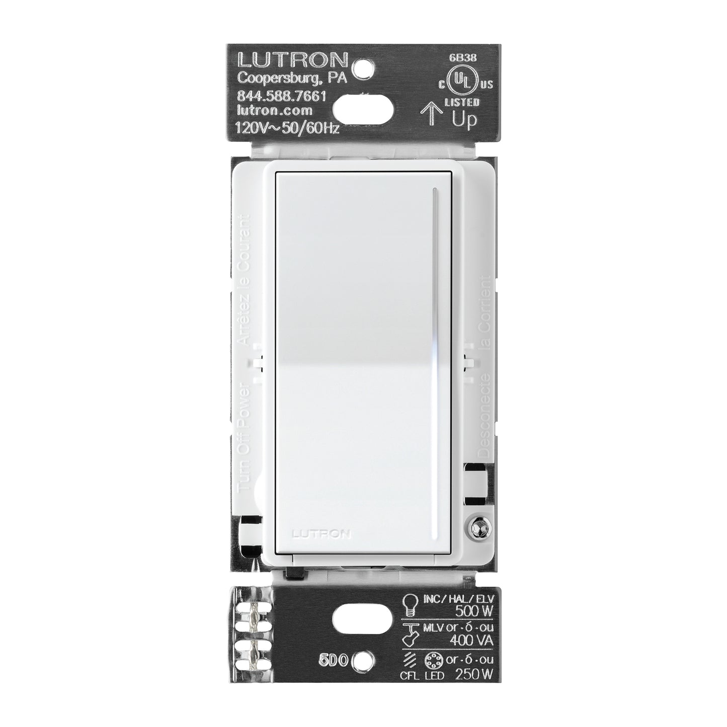 Lutron RadioRA 3 Sunnata RF PRO LED+ Touch Dimmer Switch, 250W LUT-RRST-PRO-N-WH