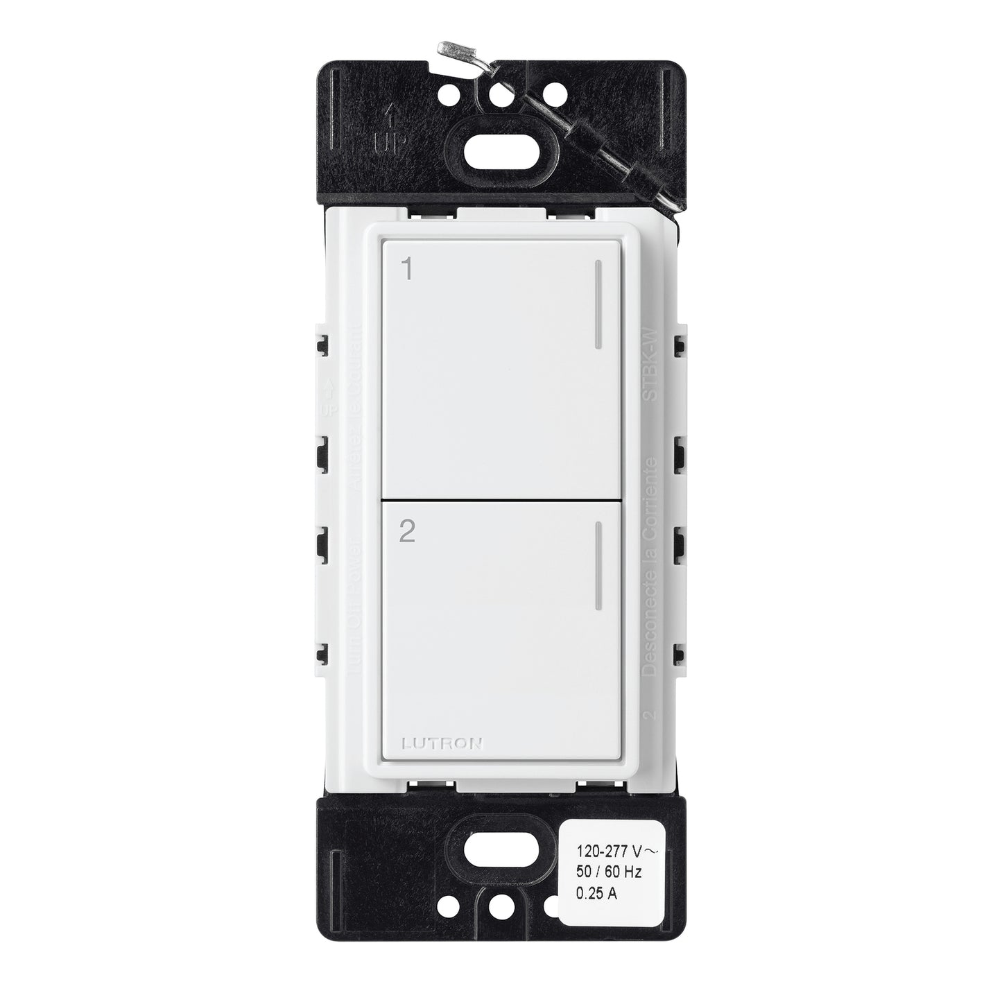 Lutron RadioRA 3 Sunnata RF 2-Button Keypad LUT-RRST-W2B-WH