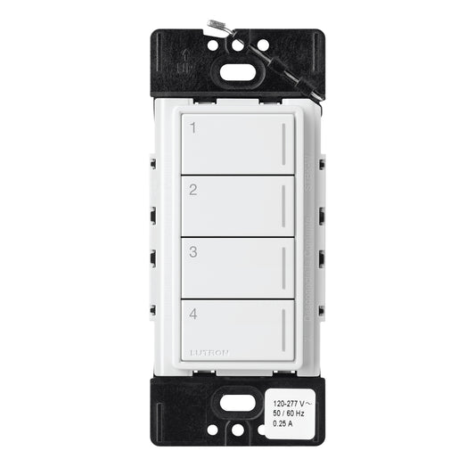 Lutron RadioRA 3 Sunnata RF 4-Button Keypad LUT-RRST-W4B-WH