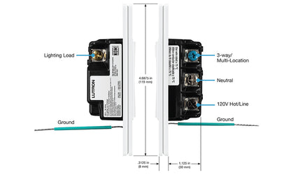 Lutron RadioRA 3 Sunnata RF Neutral Switch LUT-RRST-8ANS-WH